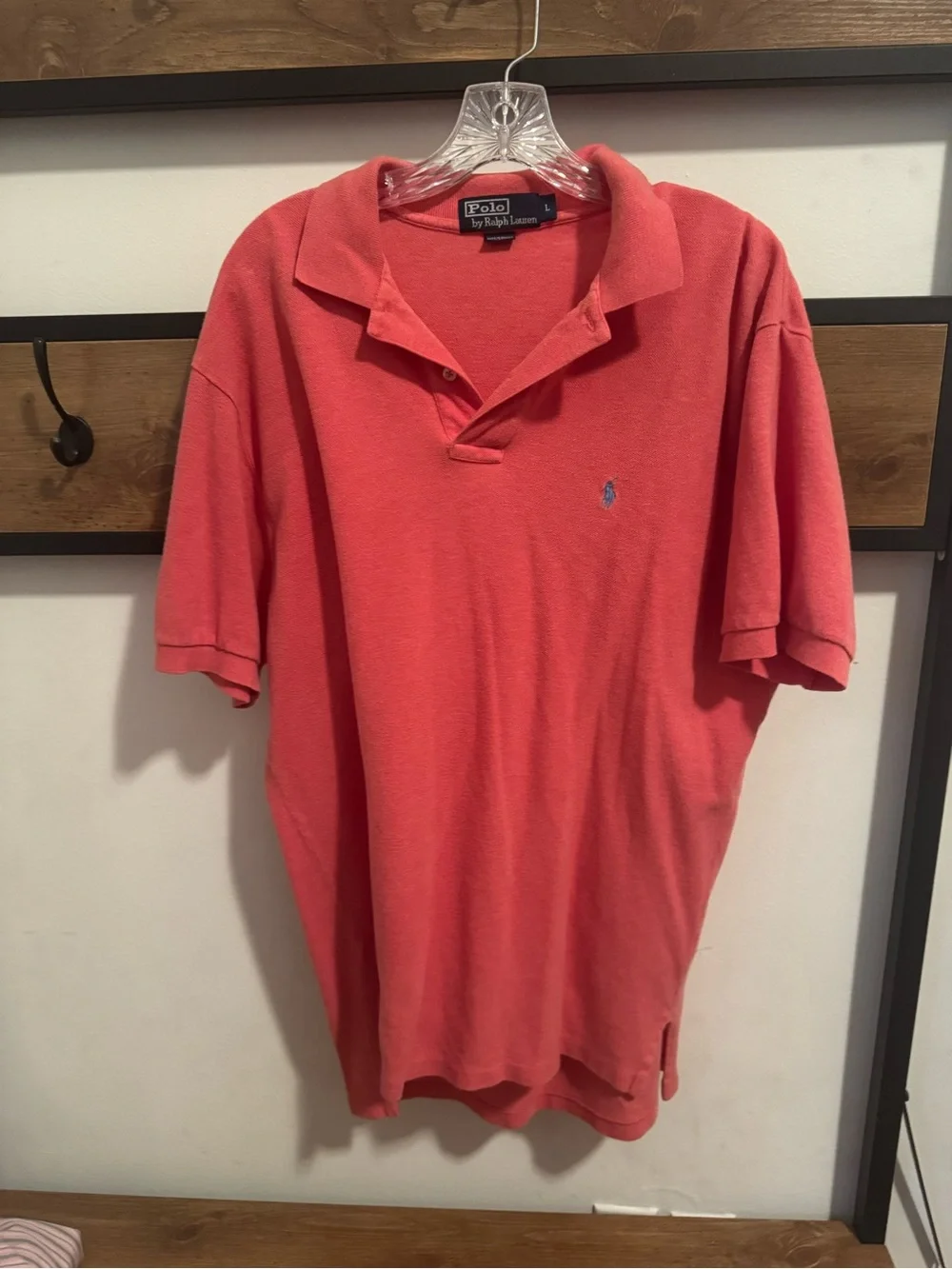 Ralph Lauren Men’s Coral Polo Shirt with Contrast Logo